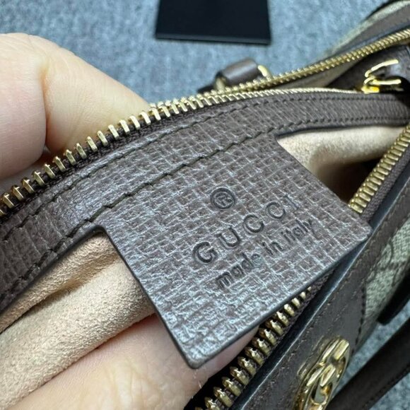 GUCCI Ophidia Boston Brown Canvas Satchel ccofb999-102525 - Picture 16 of 16